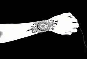 Henna tattoo on wrist in black background tattoo idea