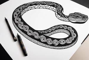 Long Double head snake tattoo for placement along the spine in japanese style to symbolise a journey of healing and transformation with reference to being a twin tattoo idea