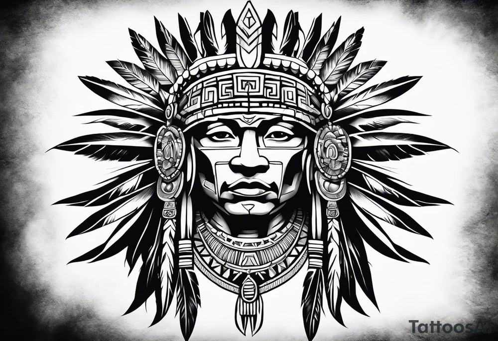 Tohono Oʼodham Aztec tribe tattoo idea