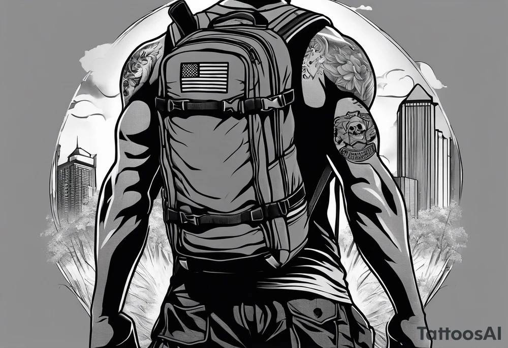 Rucking, brotherhood, shadows, fitness, GrowRuck tattoo idea