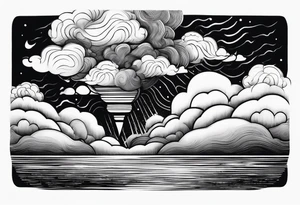Clouds darkness hard core tornado downpour tattoo idea
