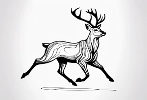 Deer running down tattoo idea