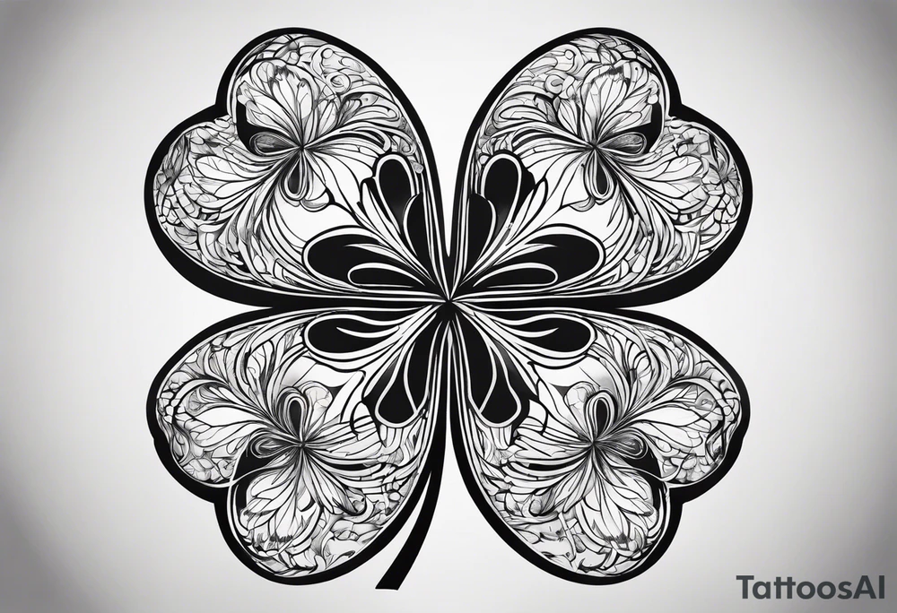 a single three leaf clover with vine tattoo idea