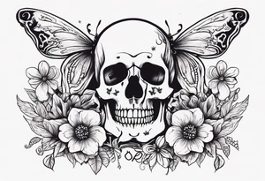 full body skeleton
 flowers and butterflies
simple design minimal words "dry bones come alive" tattoo idea