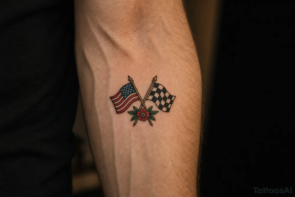crossed flags tattoo idea