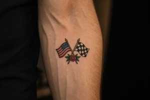 crossed flags tattoo idea