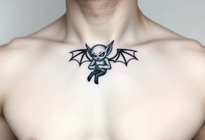 Tiny goblin with wings tattoo idea