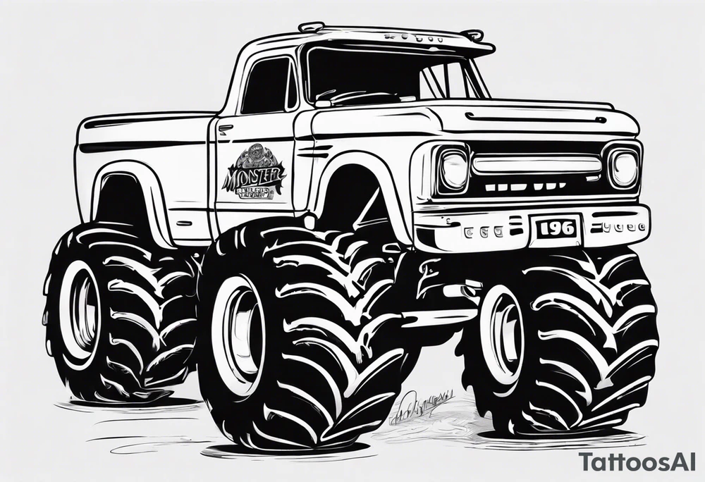 1960 monster truck tattoo idea