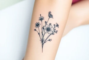 Wildflowers clustered together tattoo idea