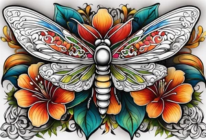 Libélula con toques de color tattoo idea