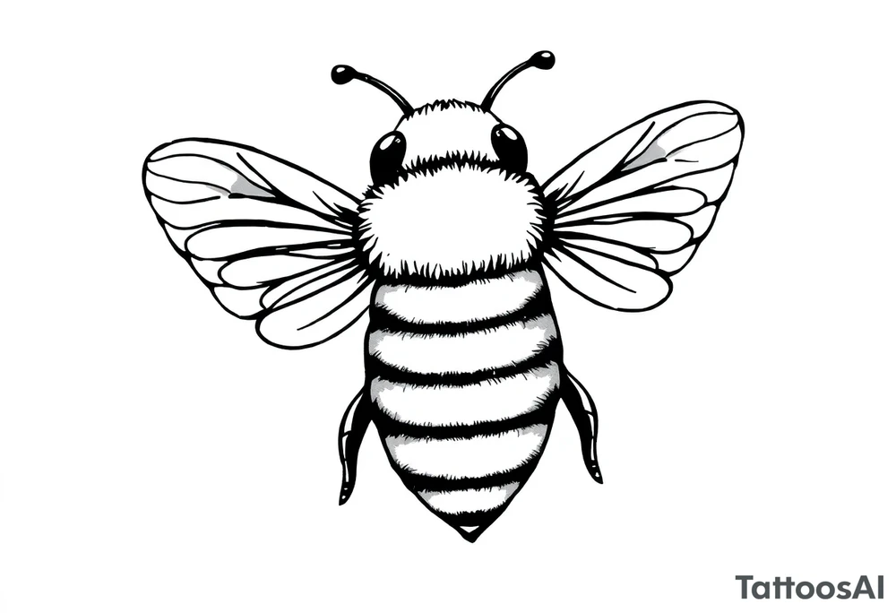 Cute bee from top angle tattoo idea