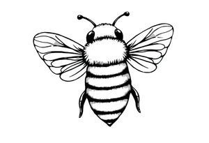 Cute bee from top angle tattoo idea