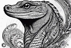 Goanna circling the name Jamal tattoo idea