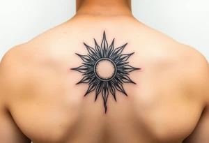 Filipino tribal shoulder tattoo with a sun on the shoulder. tattoo idea