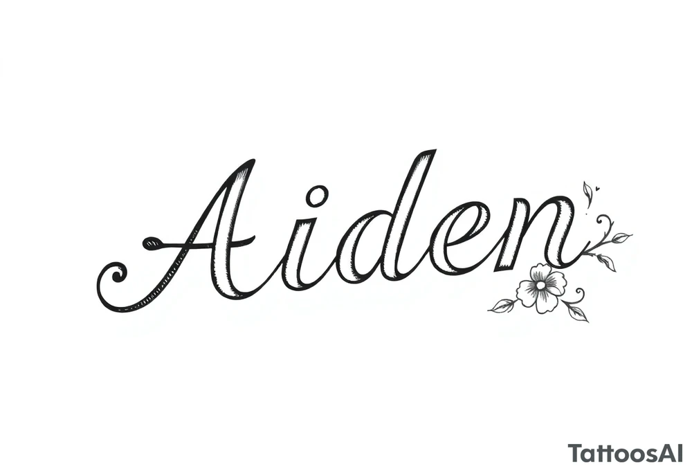 The name Aiden with love theme tattoo idea