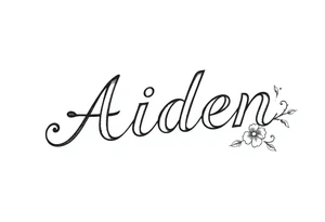 The name Aiden with love theme tattoo idea