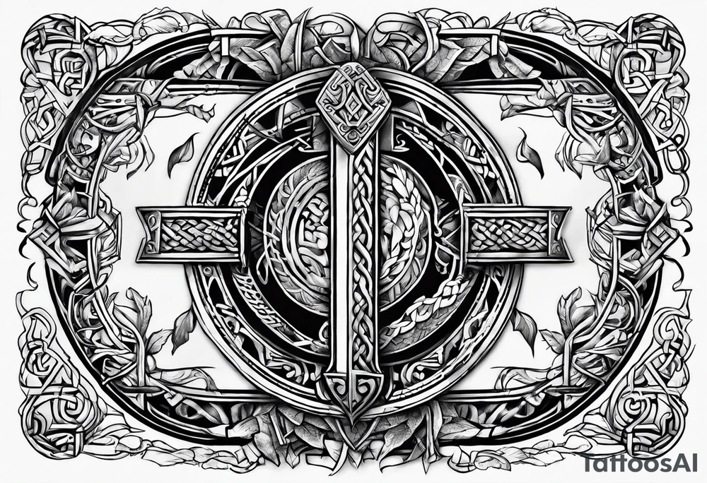 Nordic rune of viking warriors tattoo idea