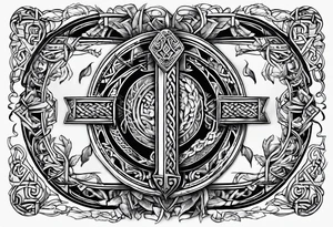 Nordic rune of viking warriors tattoo idea