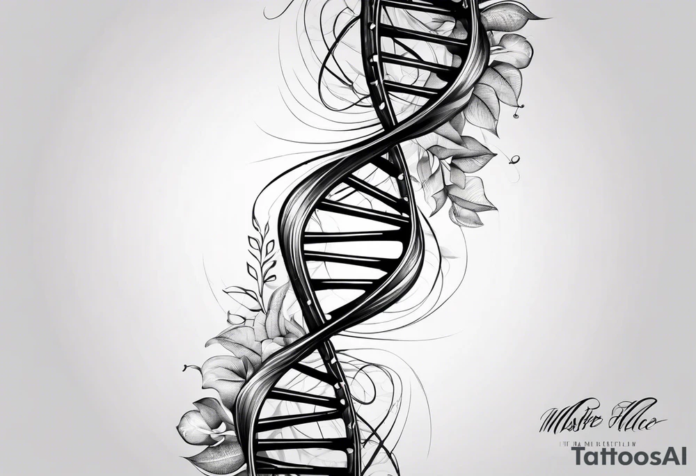 DNA helix made from a root. and at the end transfer to hand tattoo idea