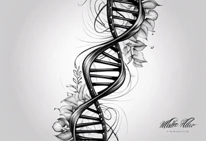 DNA helix made from a root. and at the end transfer to hand tattoo idea