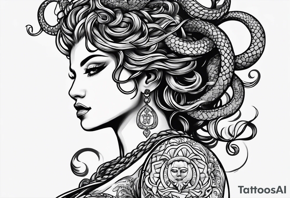 Black medusa tattoo idea