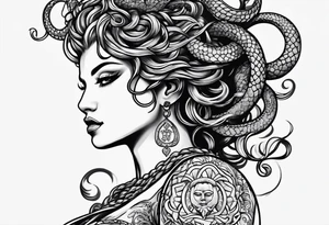 Black medusa tattoo idea