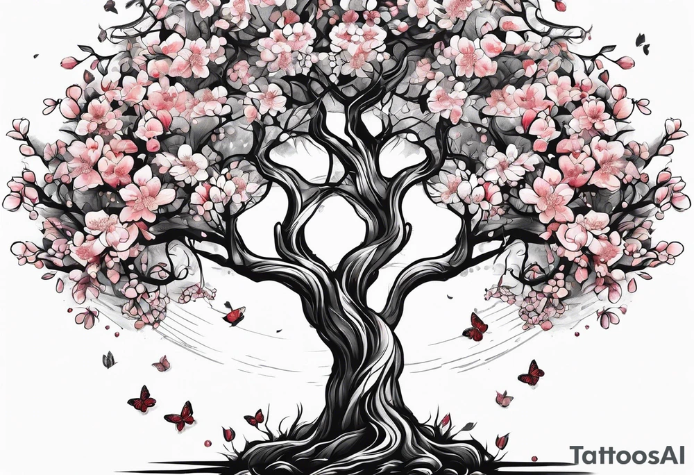 blossom tree tattoo idea