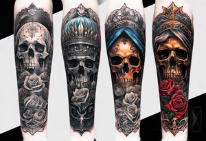 A religious forearm tattoo portraying life and death tattoo idea