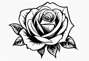 small rose under boob tattoo idea