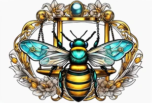 libra with bee tattoo idea