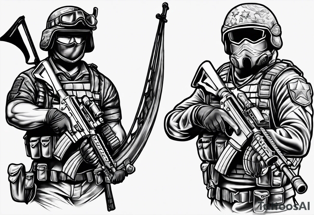 Small soldier tattoo idea