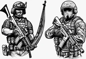 Small soldier tattoo idea