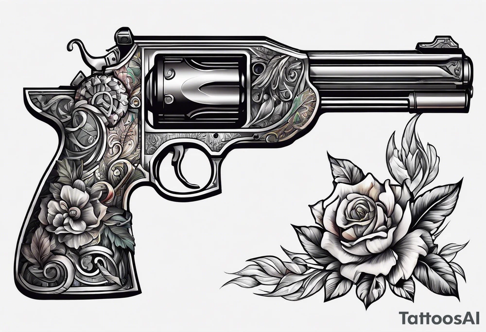 The letters AR with pistols on each side tattoo idea