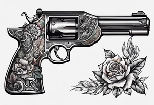 The letters AR with pistols on each side tattoo idea
