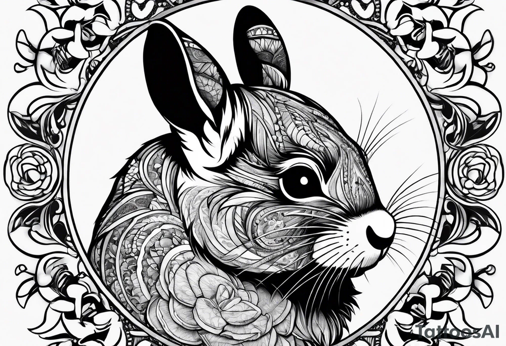 Cute sassy Chinchilla tattoo idea