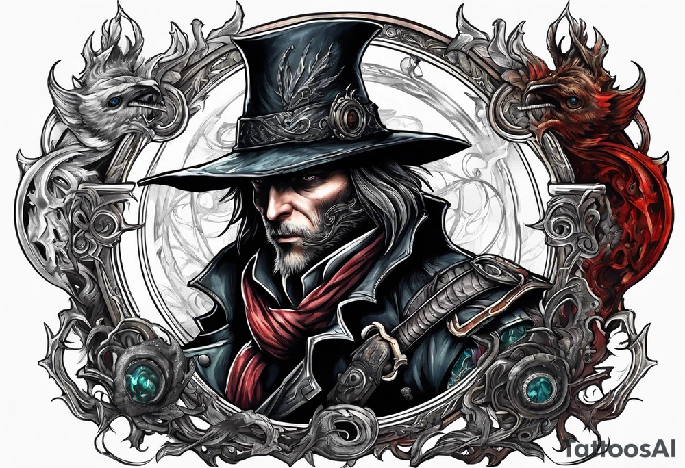 Bloodborne hunter going insane tattoo idea