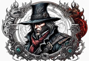 Bloodborne hunter going insane tattoo idea