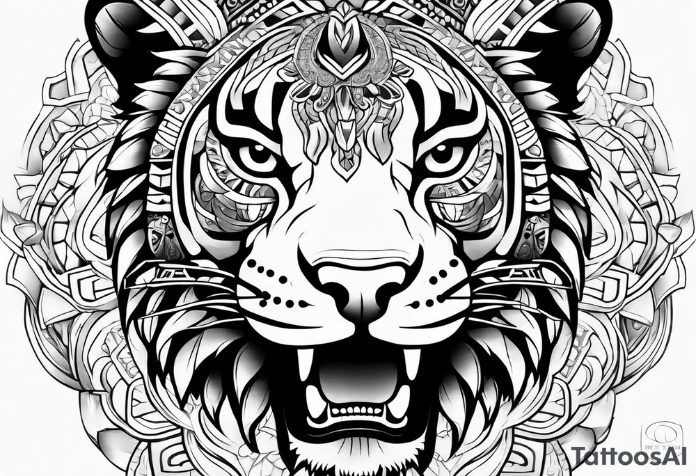 aztec jaguar sleeve tattoo idea