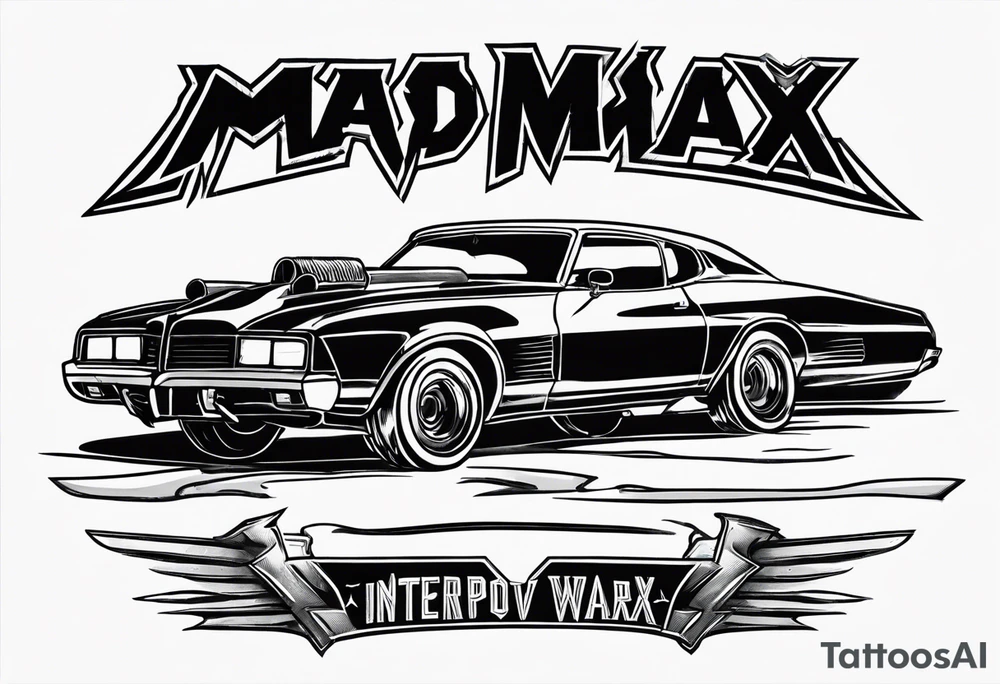 Mad max v8 interceptor road war tattoo idea