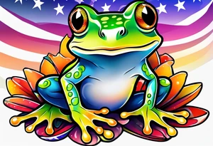cute frog pride flag tattoo idea