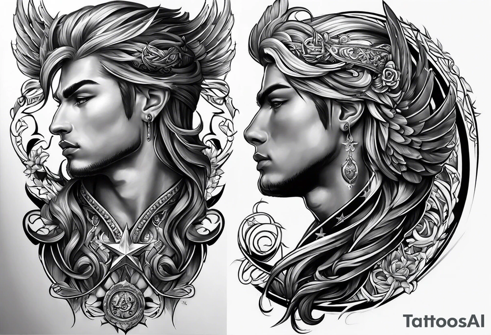 Tricep tattoo of the name Rider tattoo idea