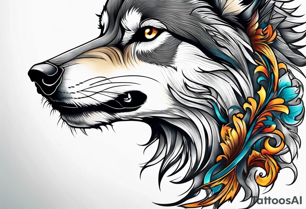 Wolf howling tattoo idea