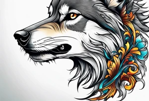 Wolf howling tattoo idea