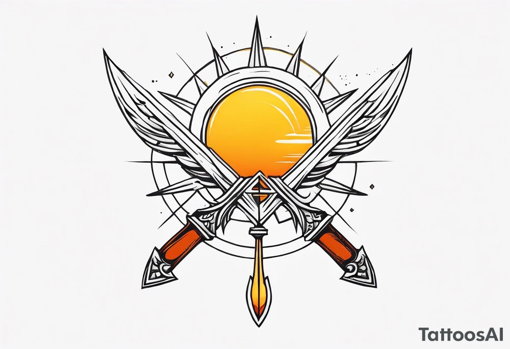 Sun and dagger tattoo idea