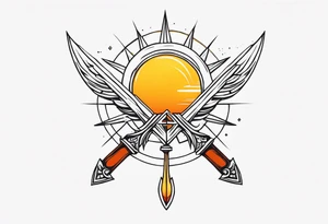 Sun and dagger tattoo idea
