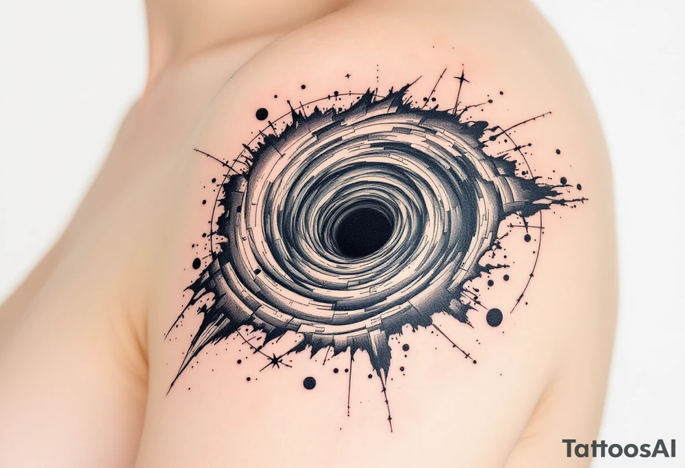 Human Civilisation is being sucked into a Black hole vortex tattoo idea