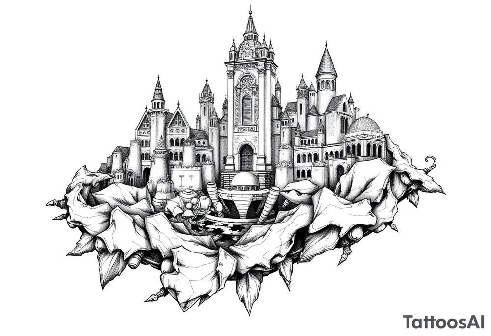 city of 
atlantis tattoo idea
