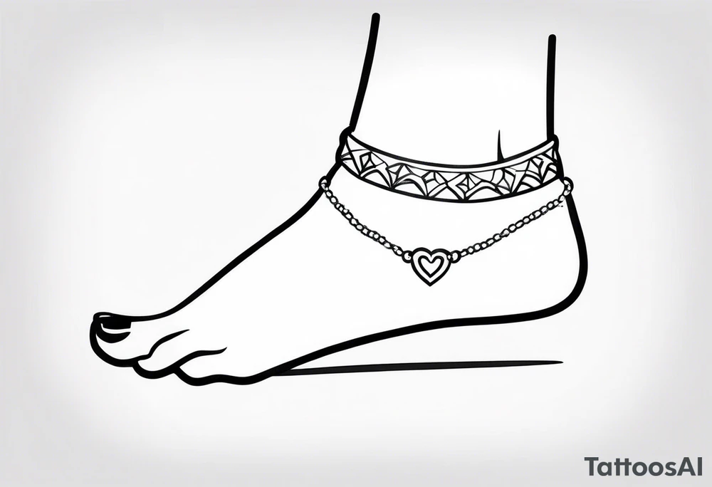 feminine ankle bracelet tattoo tattoo idea