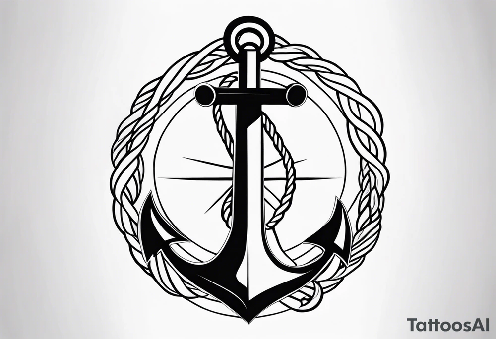 Anchor with rope tattoo idea