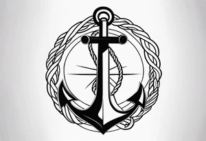 Anchor with rope tattoo idea